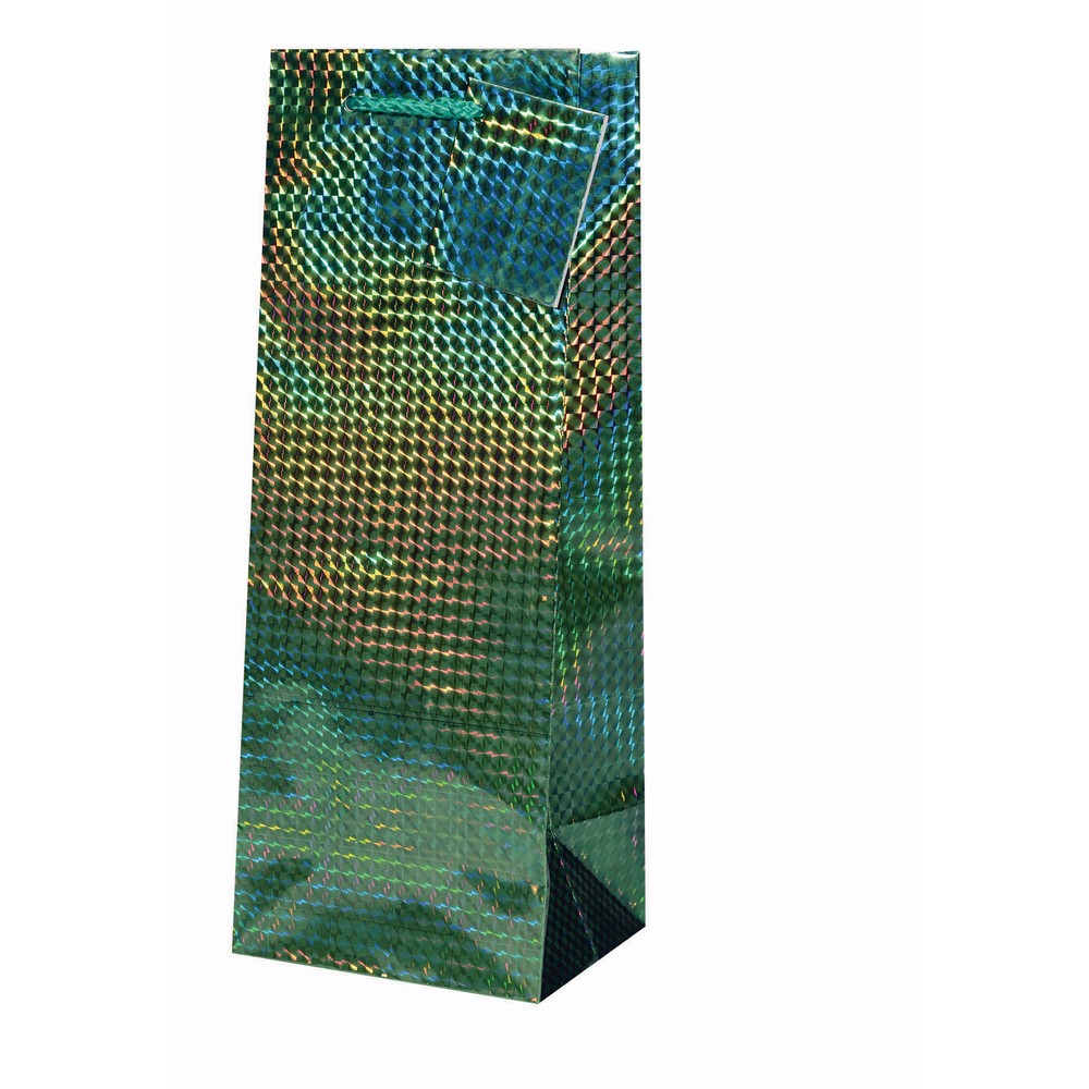 Foil Paper Wine Bottle Bag  - Green