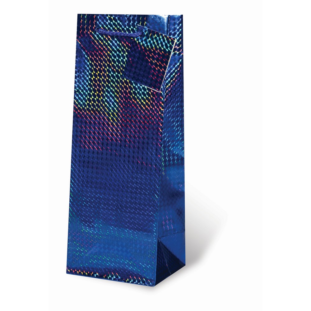 Foil Paper Wine Bottle Bag  - Blue