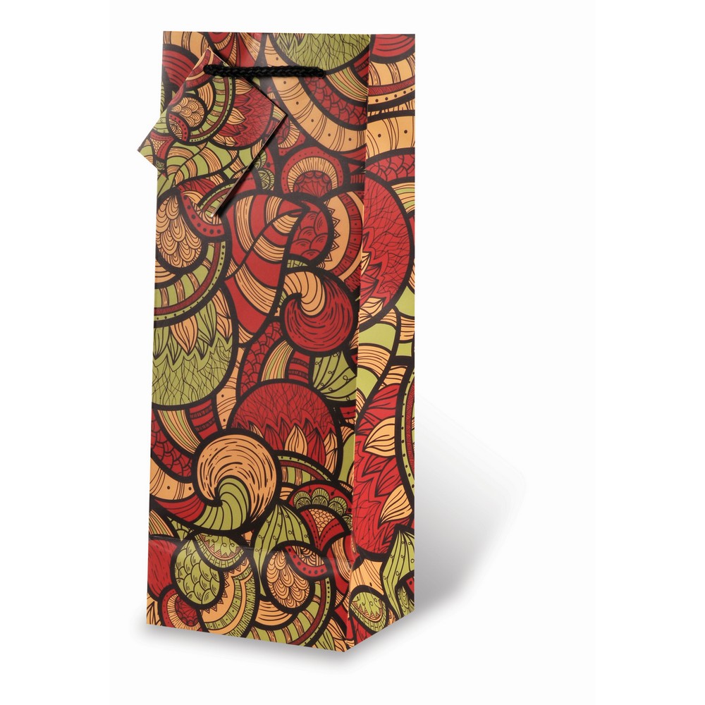 Printed Paper Wine Bottle Bag  - Fusion