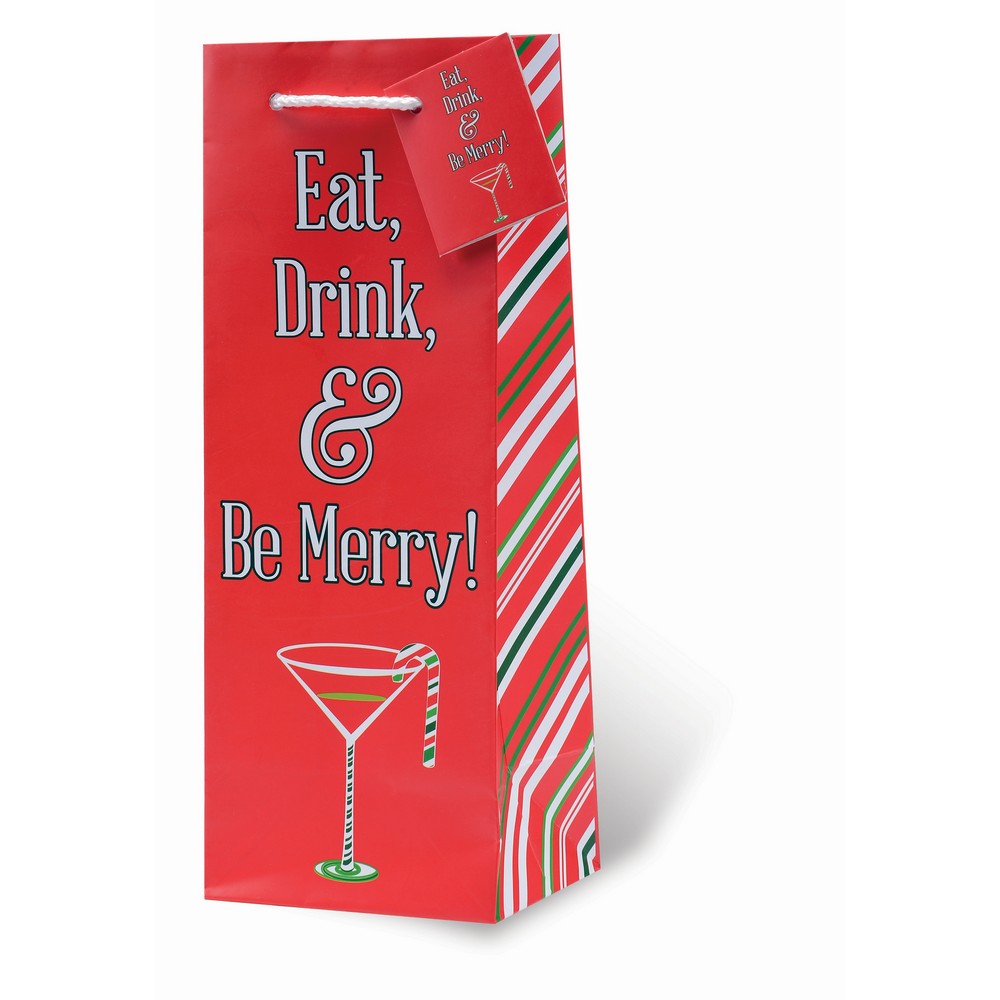Eat, Drink, and Be Merry Wine Bottle Gift Bag