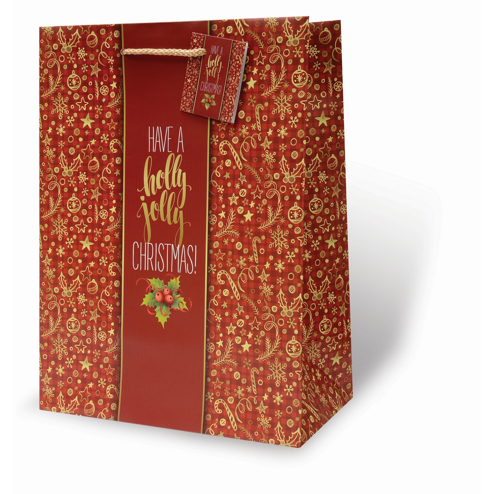 Holly Jolly Christmas Large Gift Bag