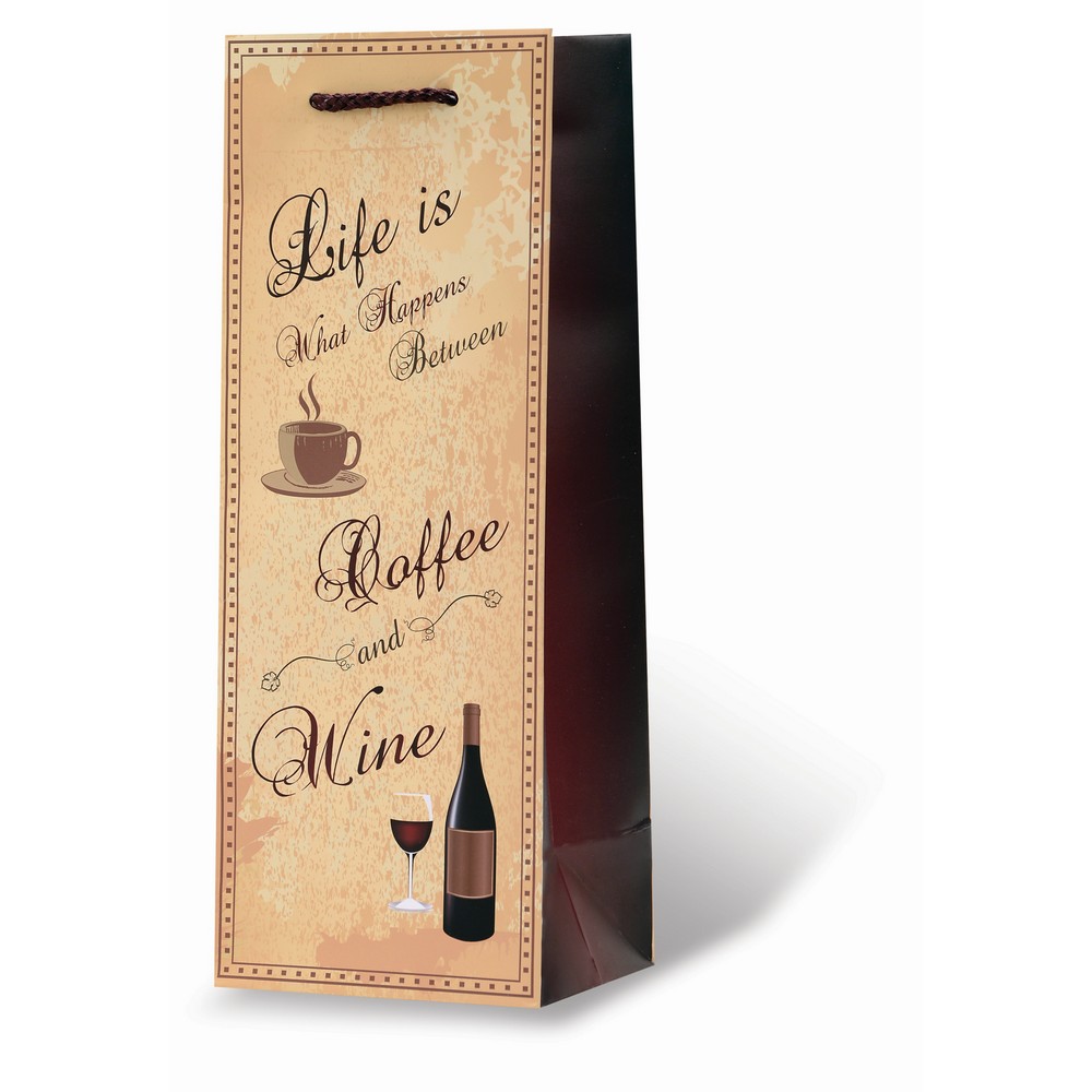 Coffee & Wine Wine Bottle Gift Bag
