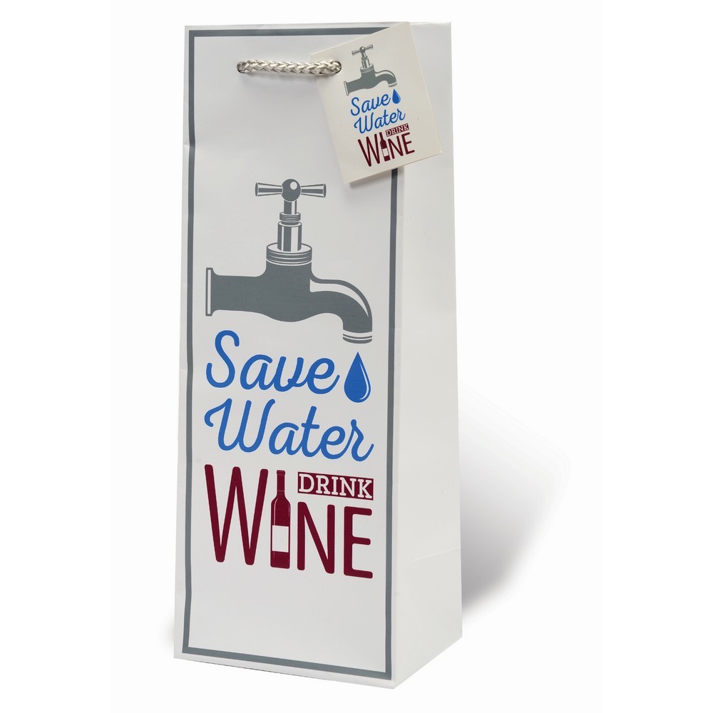 Save Water, Drink Wine Wine Bottle Gift Bag