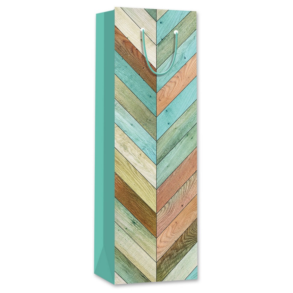 Wine Bag Aqua Chevron