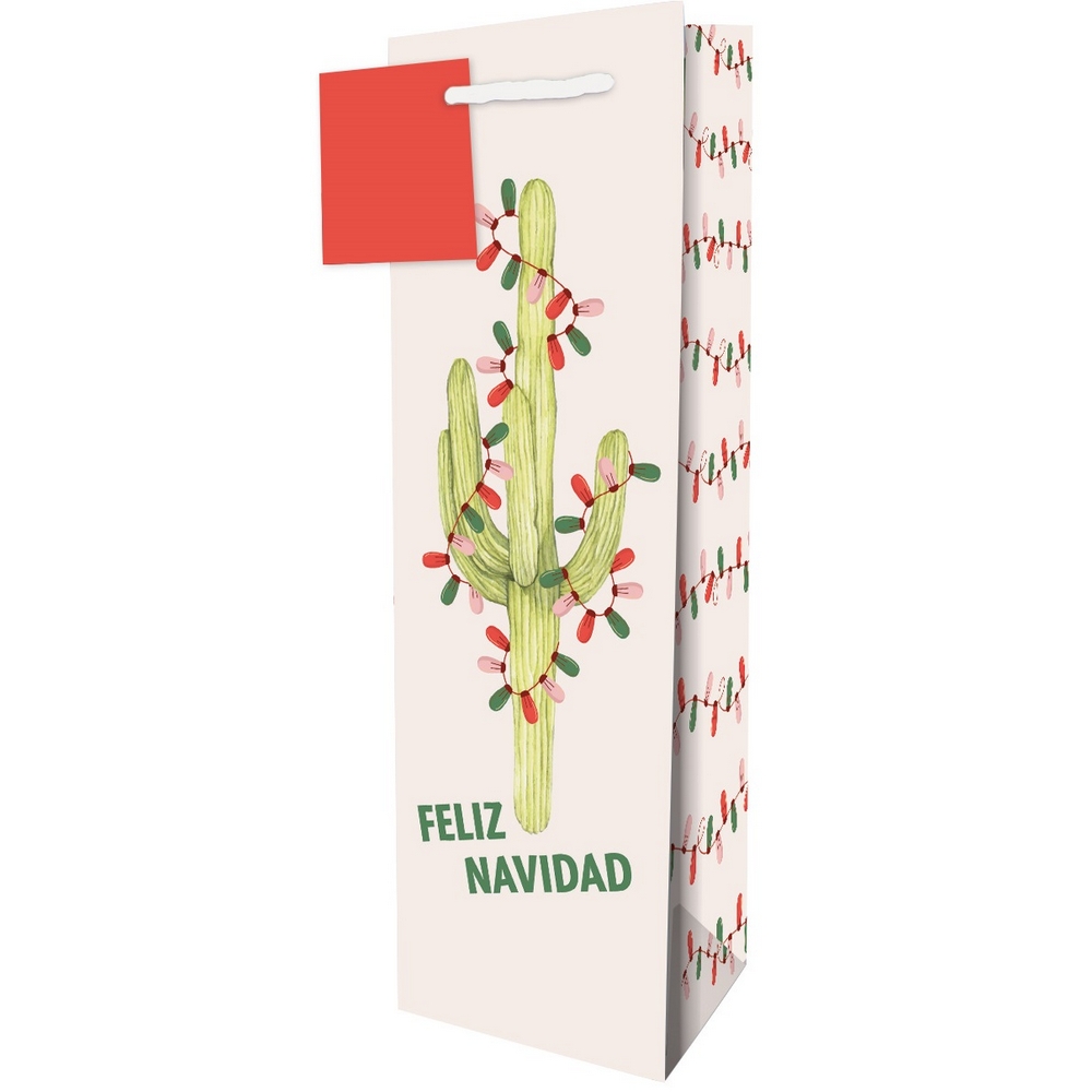 Wine Bag - Feliz Navidad Cactus