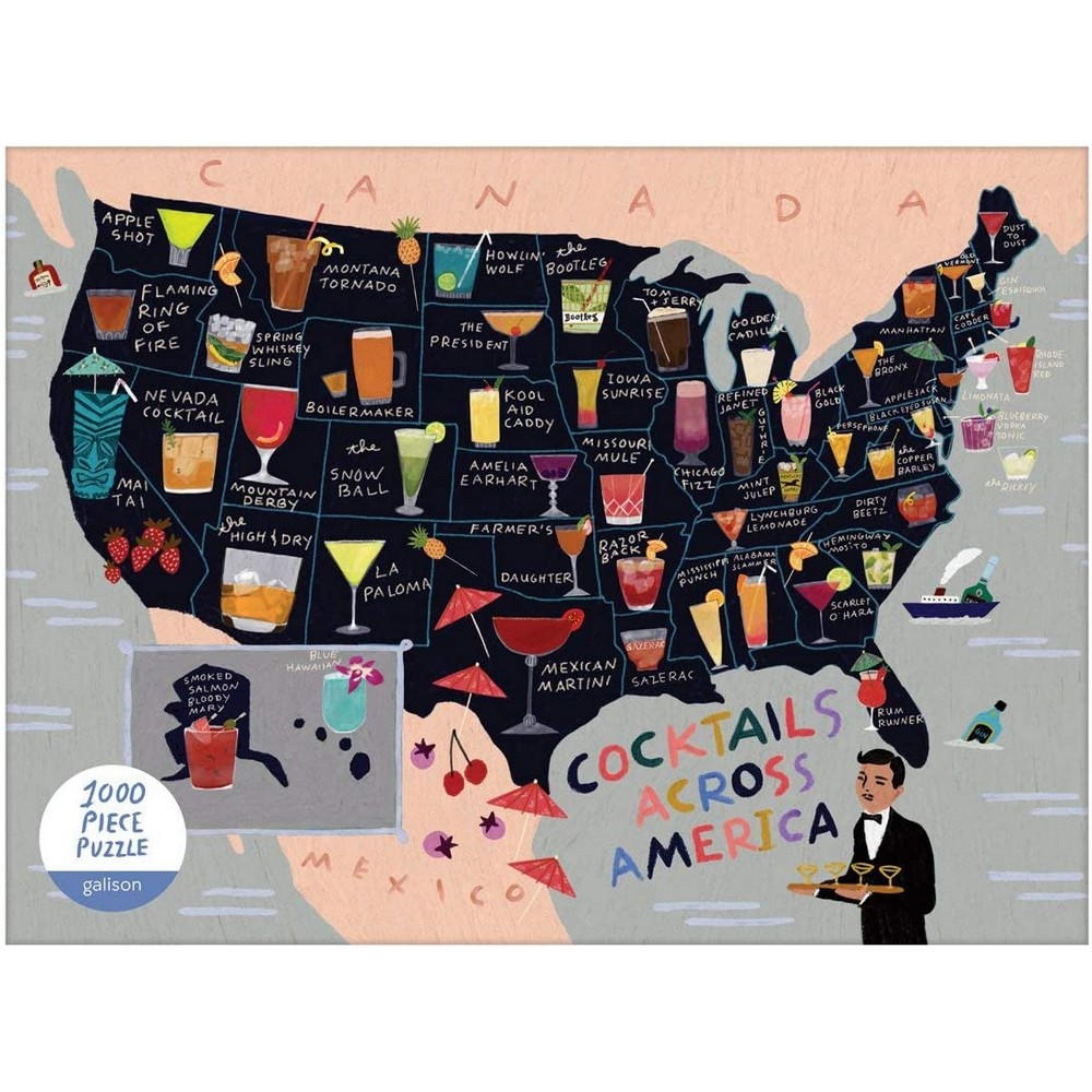 Cocktail Map Of The USA Puzzle 1000 Pieces
