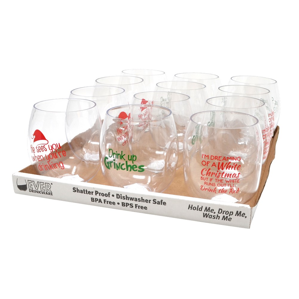 Best 3 Christmas Wine Tumbler 12 Piece Assortment