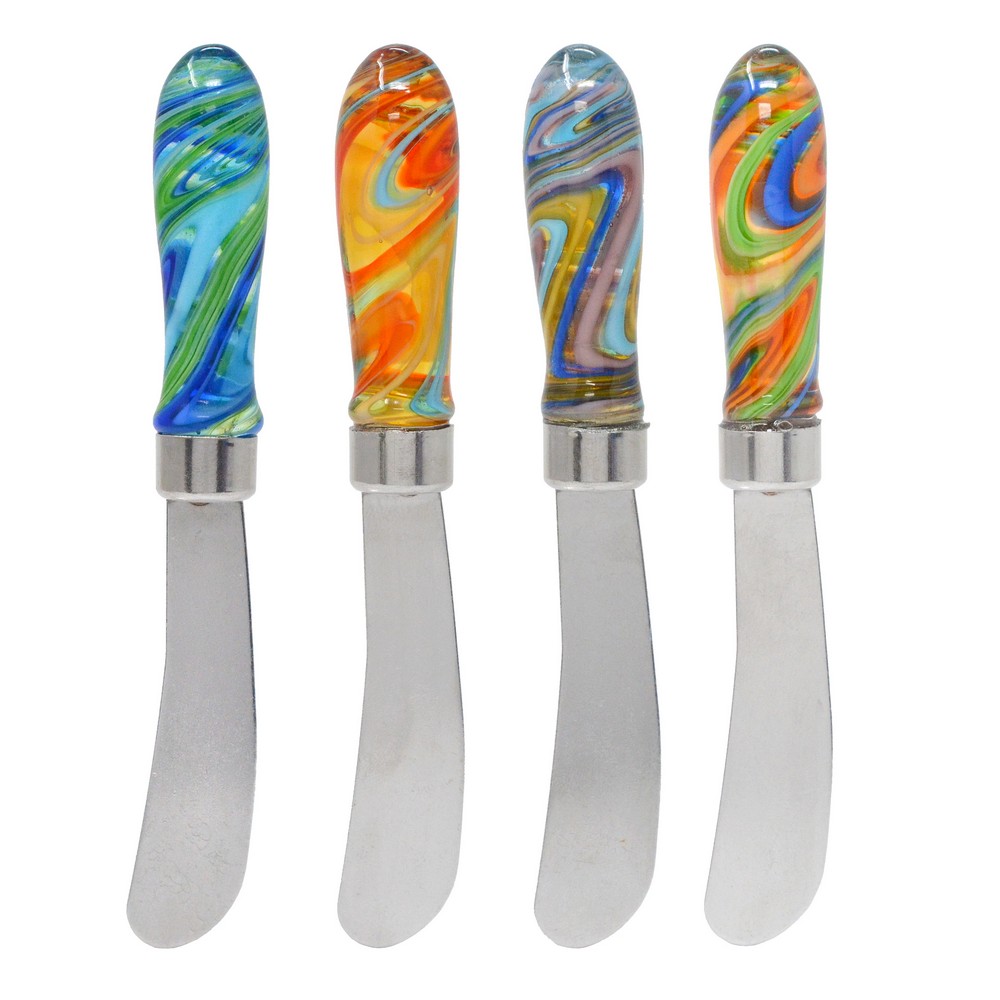4 Piece Swirl Glass Spreader Set