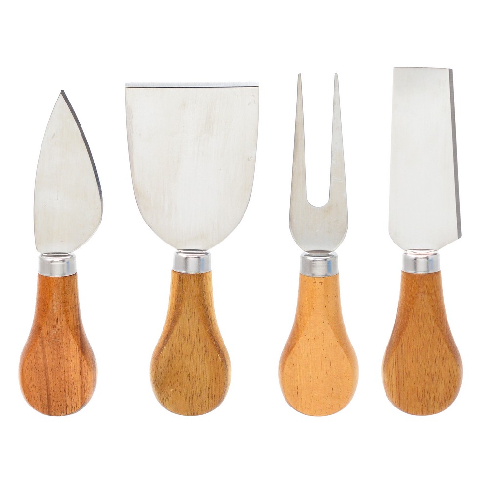 4 Piece Acacia Handle Cheese Knives Set