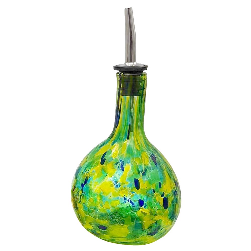 Yellow & Green Blown Glass Cruet