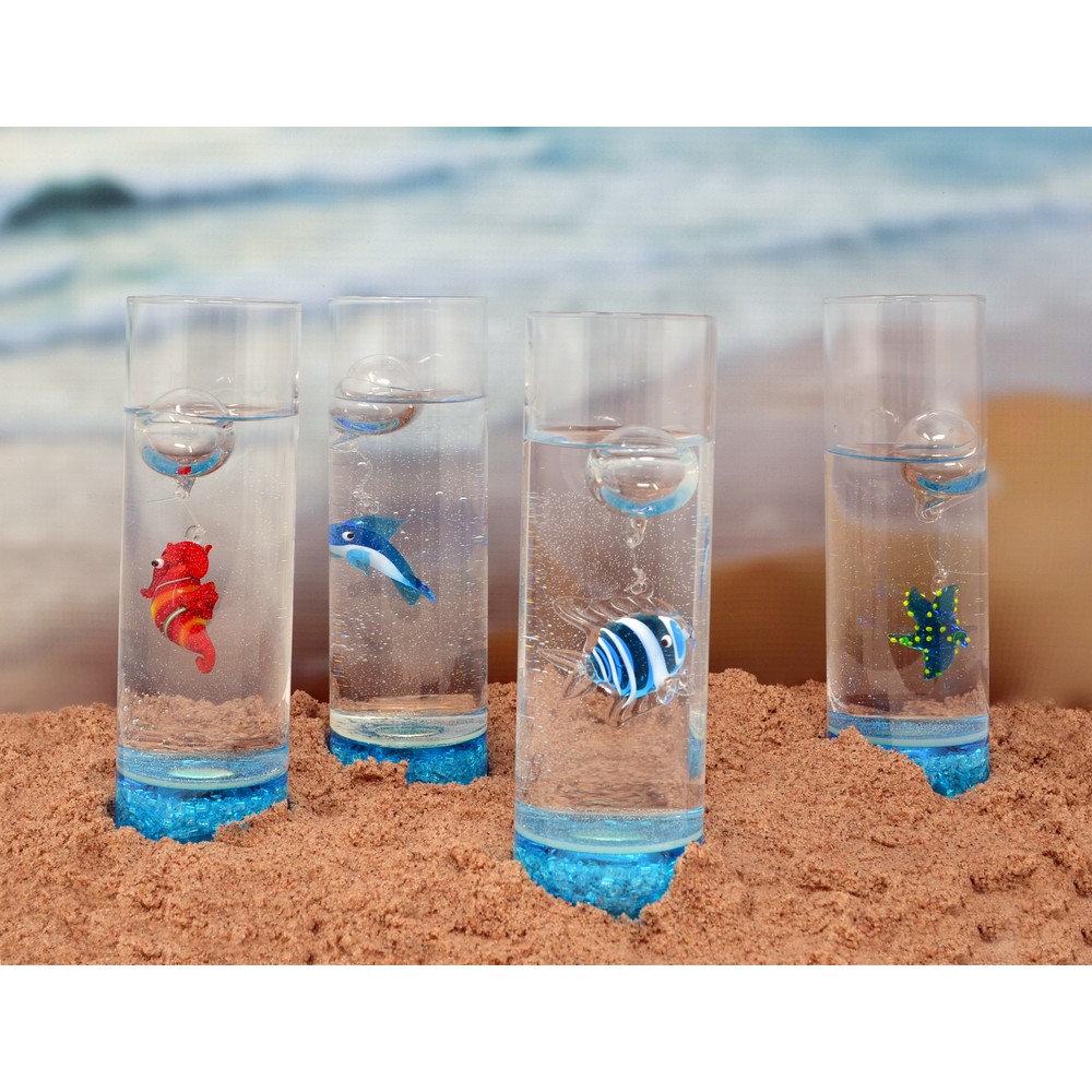 Floating Sea Life in Vase 4 Piece Assortment