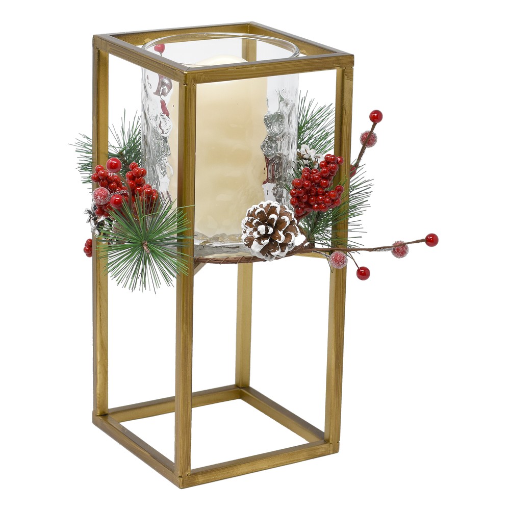 Small Berries Candle Holder with LED Candle