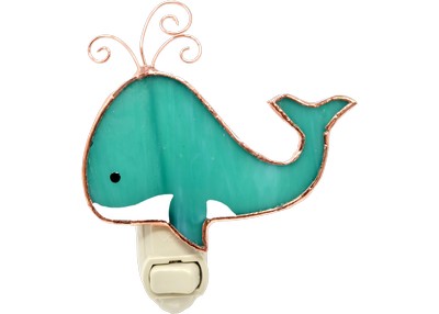 Stained Glass Whimsical Whale Nightlight