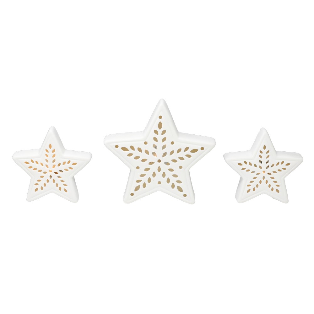 Porcelain 3pc LED Star Set