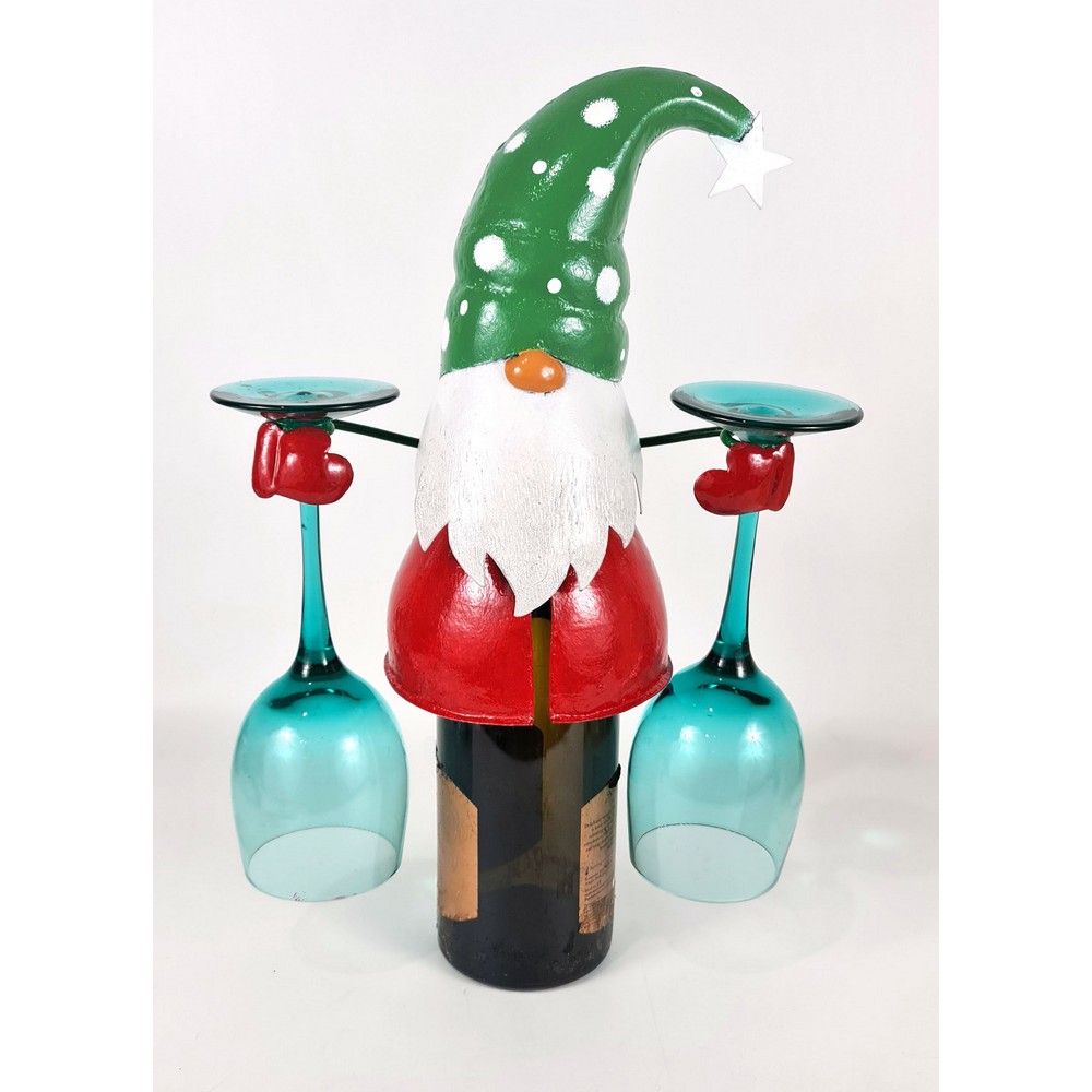 Gnome Wine Bottle and Glass Holder