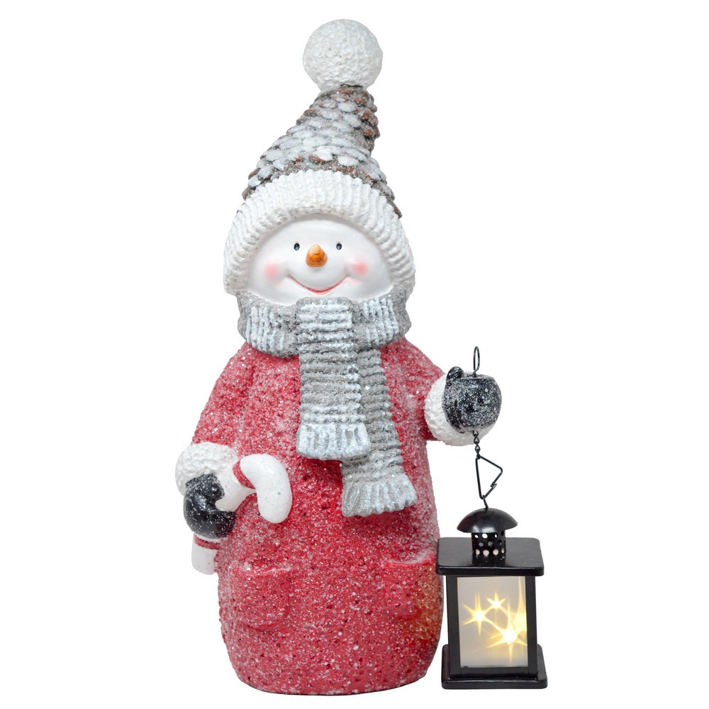 Snowman Door Greeter with LED Lantern