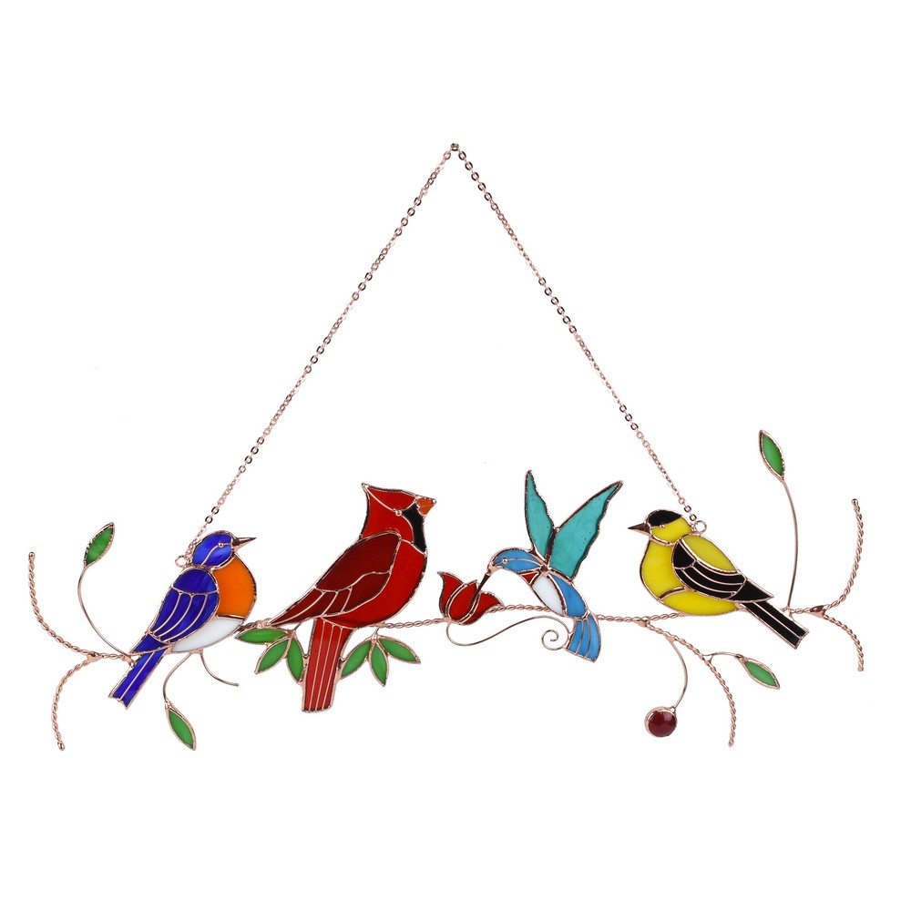 Four Birds on a Branch Suncatcher