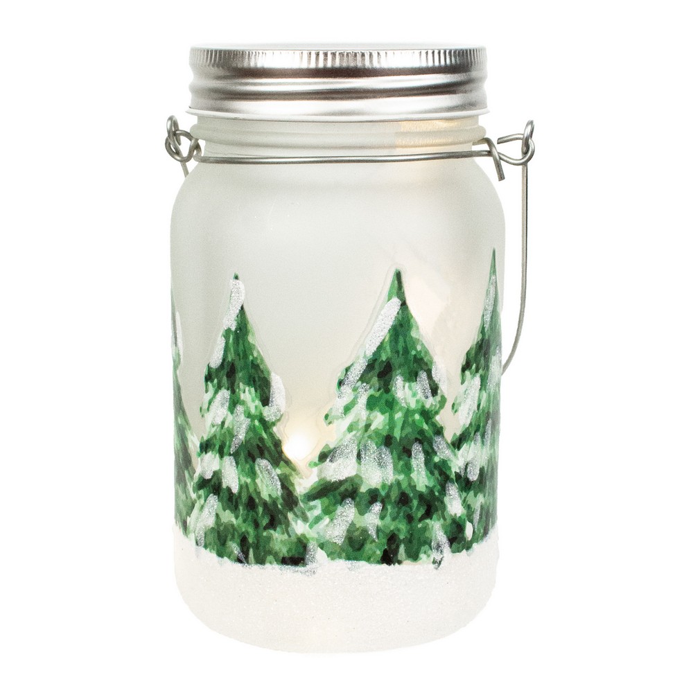 Woodland Trees LED Mason Jar
