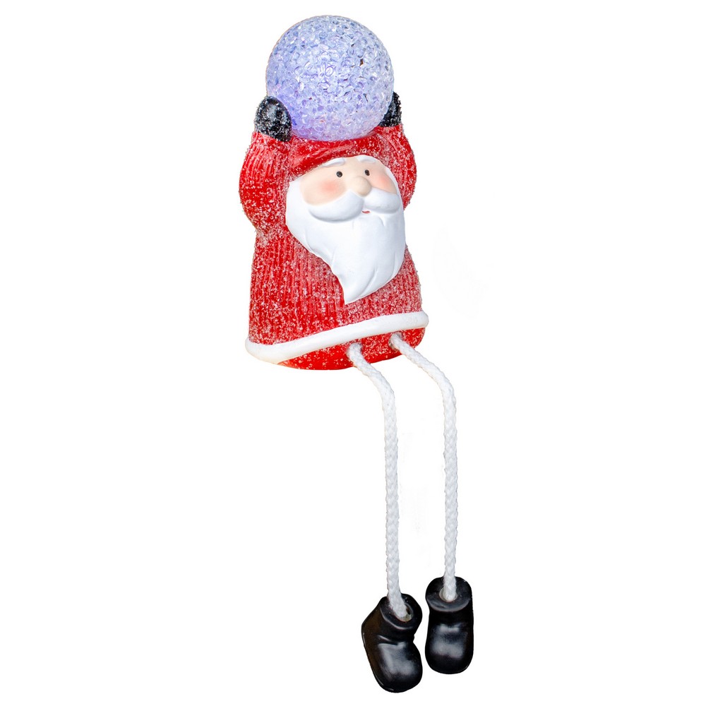Santa Shelf Sitter with LED Snowball