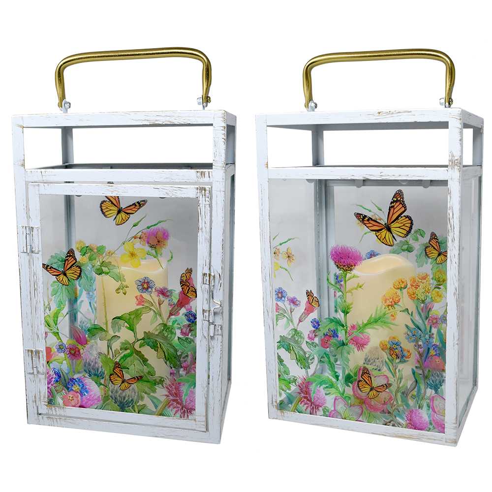 Field of Monarchs LED Lantern Large