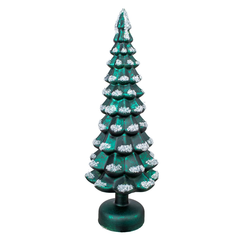 Glass LED Tree Forest Green 14.5 inch