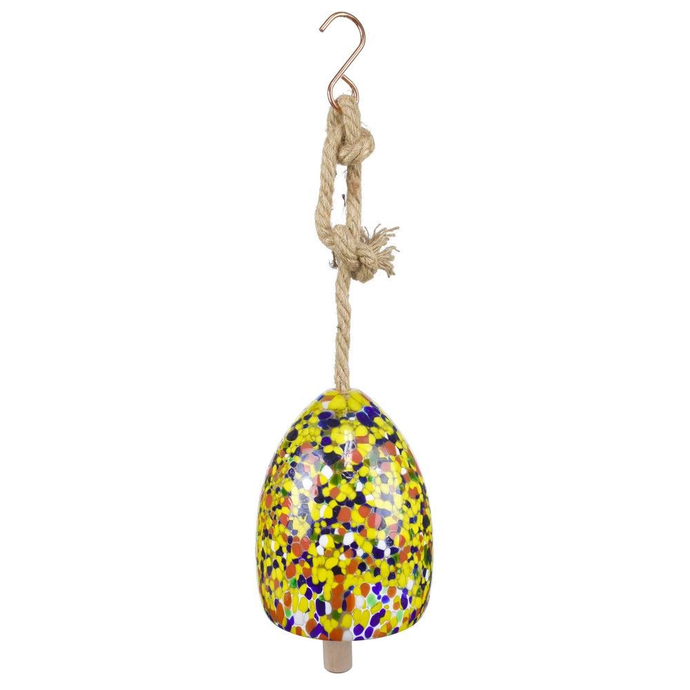 Yellow Multi Blown Glass Bell
