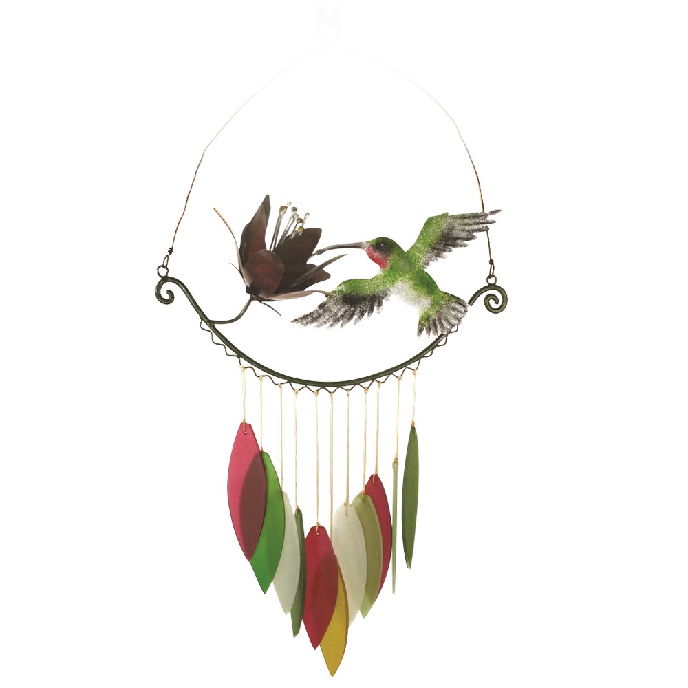 Hummingbird Flower Glass Chime