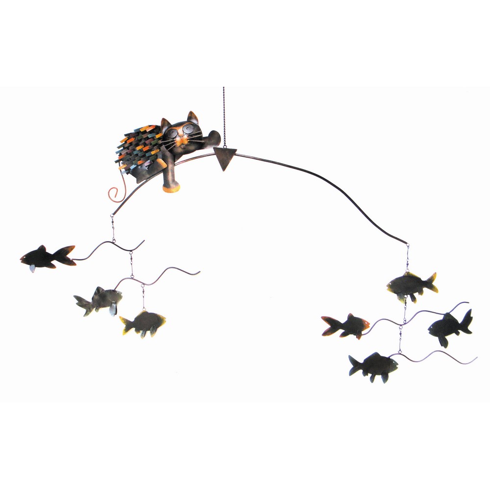 Spikey Cat with Fish Balancer Stake