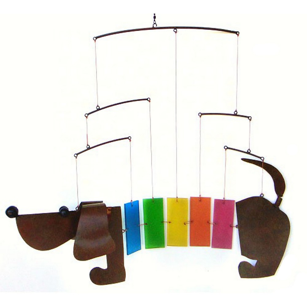 Rainbow Dachsie Glass Mobile