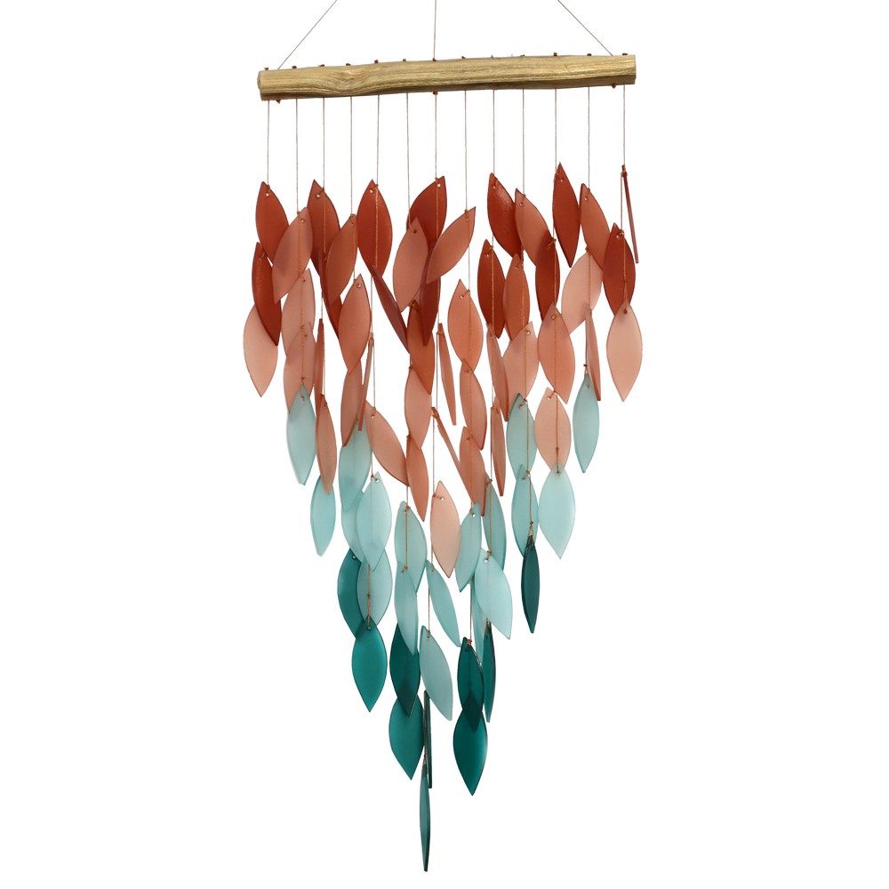 Deluxe Coral Ombre Waterfall Glass Chime
