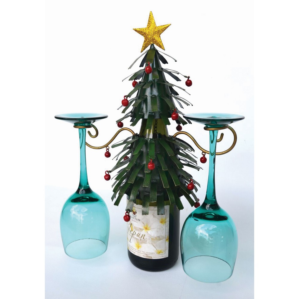 Christmas Tree Bottle & Glass Holder