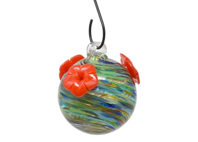 Ocean Swirls Glass Hummingbird Feeder