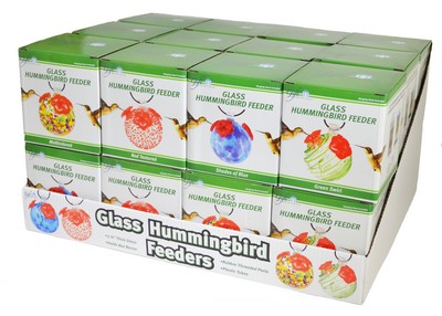 24Pc. Glass Hummingbird Display