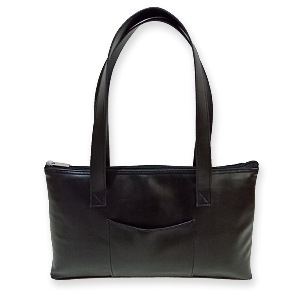 Black Faux Leather Wine Purse for Two Bottles