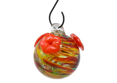 Rainbow Swirl Glass Hummingbird Feeder