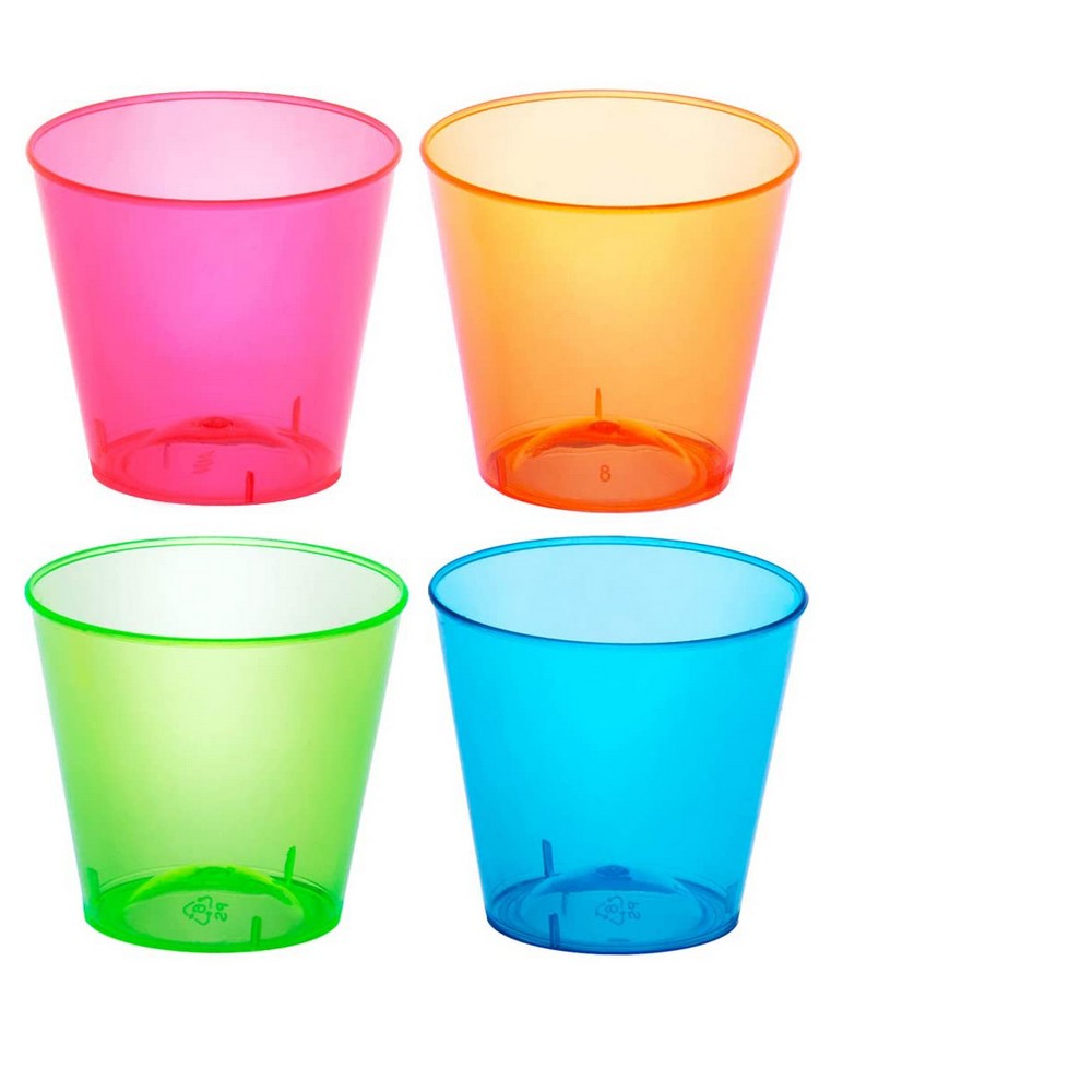 1 oz Shot Glasses. Assorted Neon 50 ct