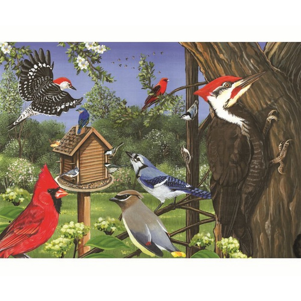 Cobble Hill Around the Bird Feeder 35 piece Tray Puzzle