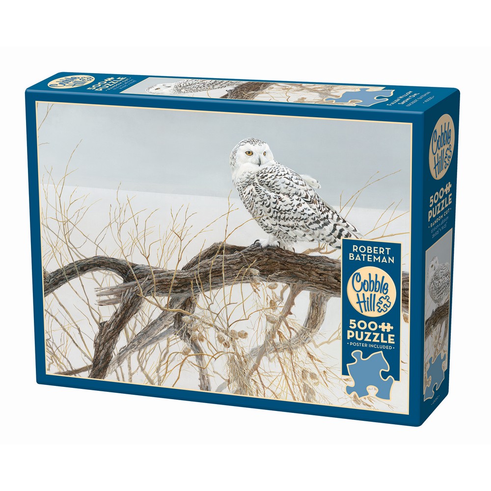 Cobble Hill Fallen Willow Snowy Owl 500 Piece Puzzle