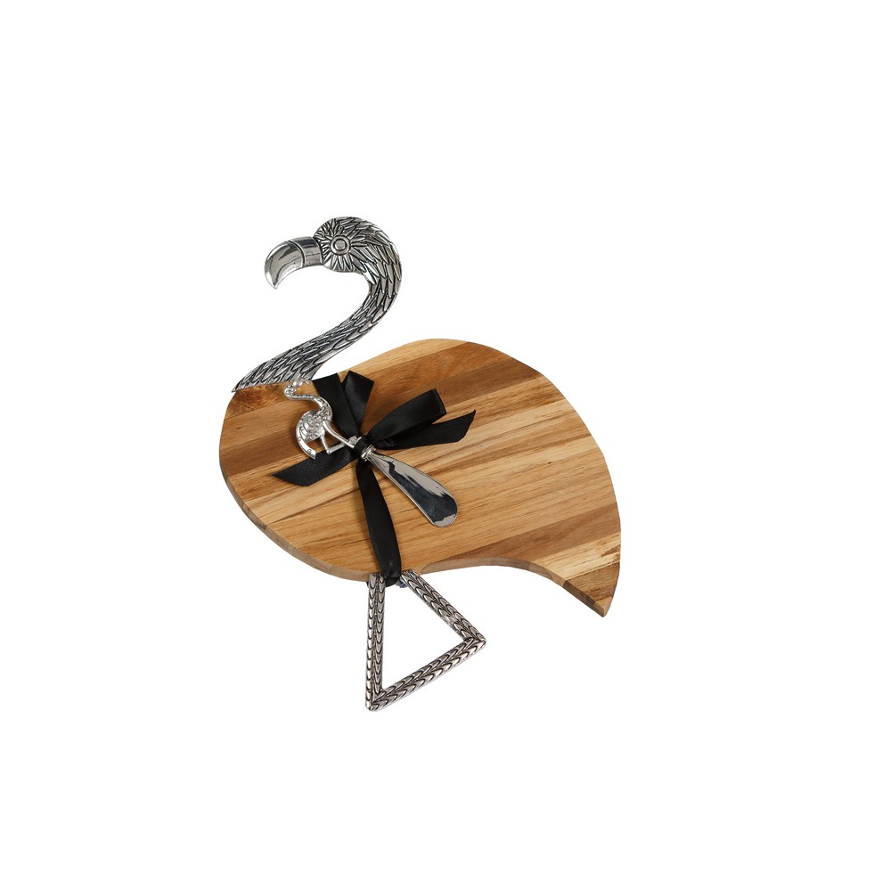 Acacia Tropical Cheese Board Flamingo