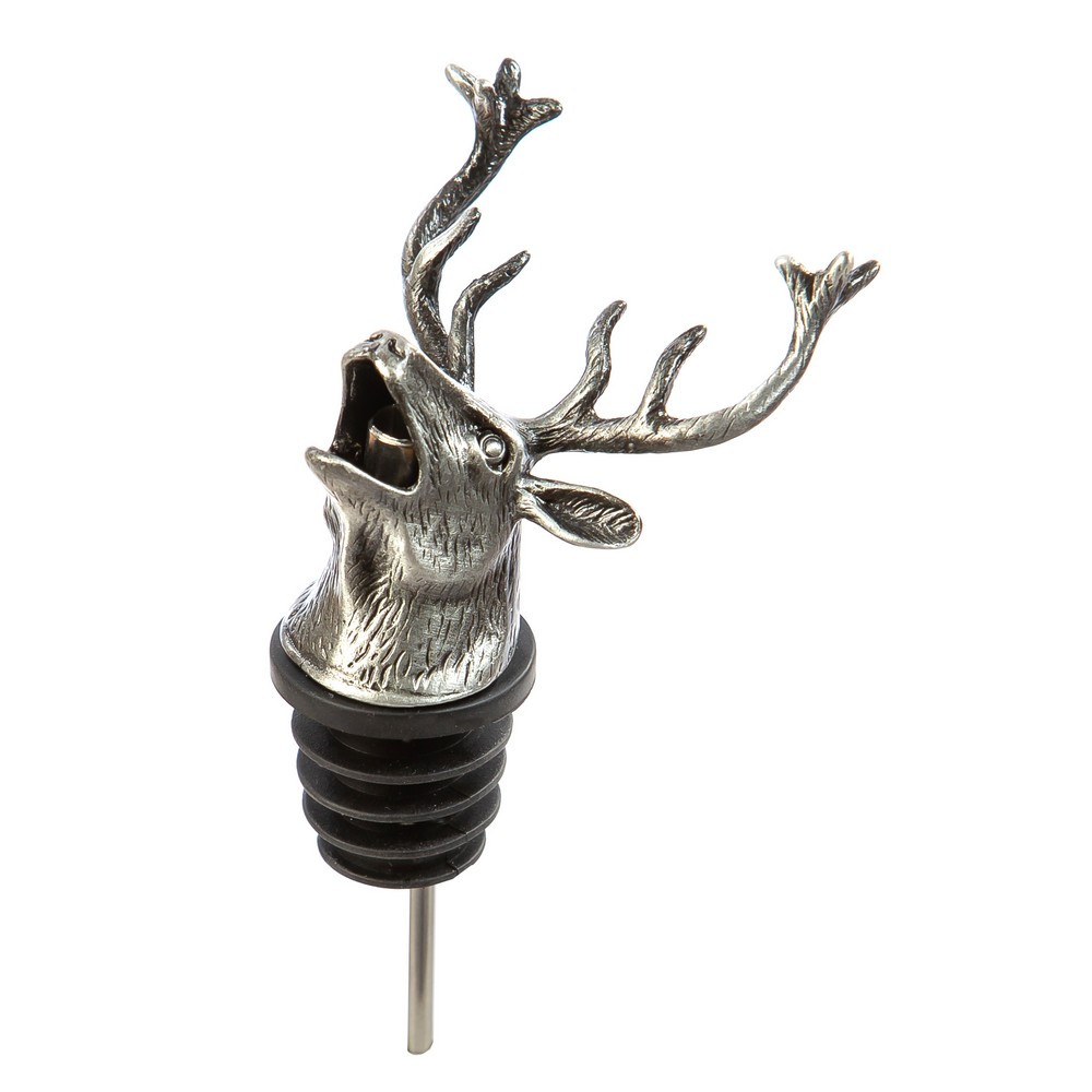Steel Wine and Bottle Pourer Deer Stag