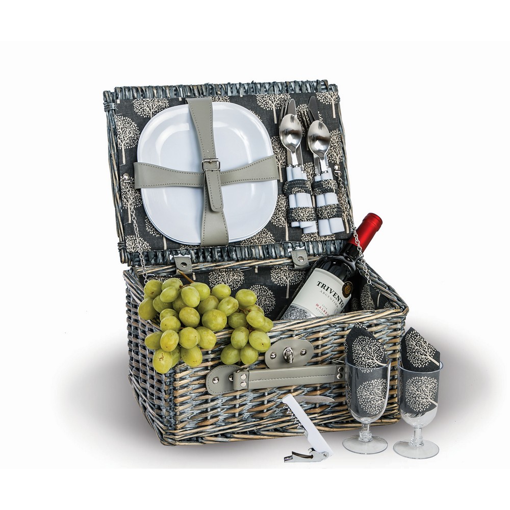BoothBay 2 Person Picnic Basket Grey