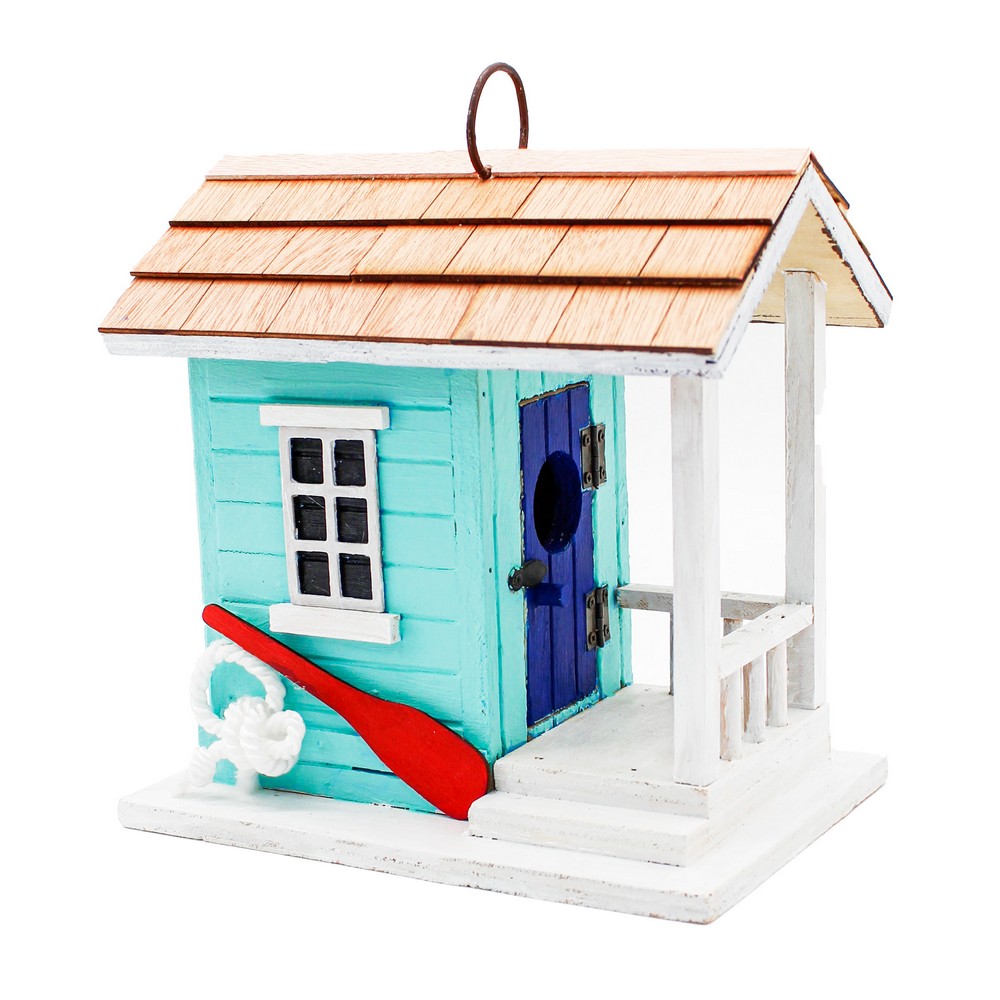 Teal Coastal Cabana Birdhouse