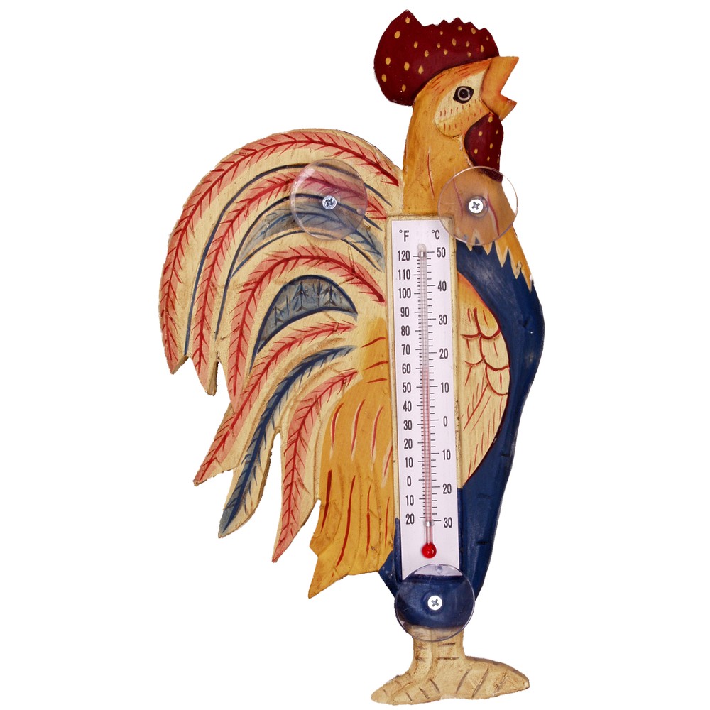 Country Rooster Small Window Thermometer