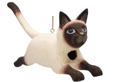 Leaping Siamese Cat Bird House