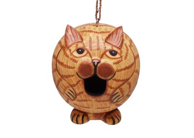 Orange Tabby Cat Gord-O Bird House