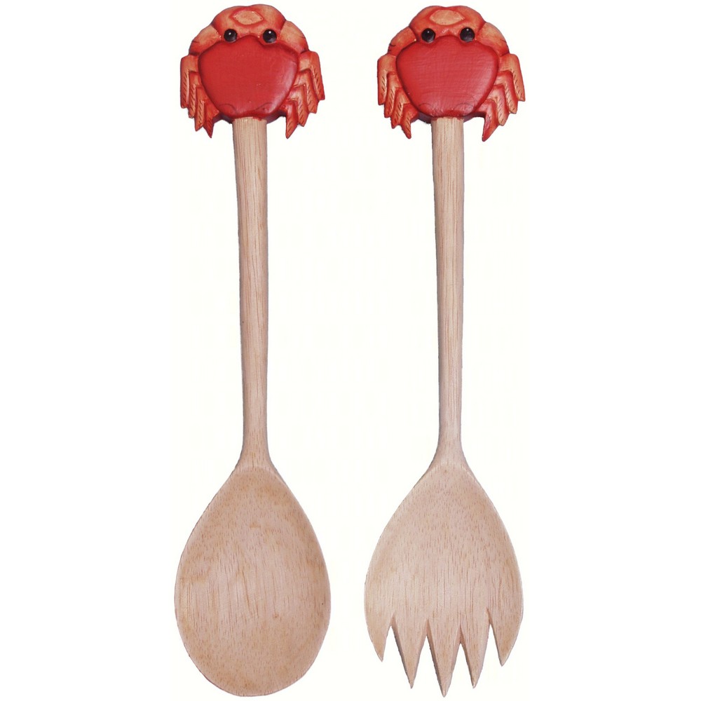 Red Crab Salad Server Set