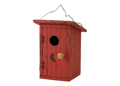 Red Birdie Loo Bird House