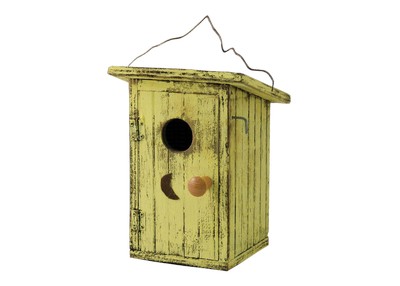 Yellow Birdie Loo Bird House