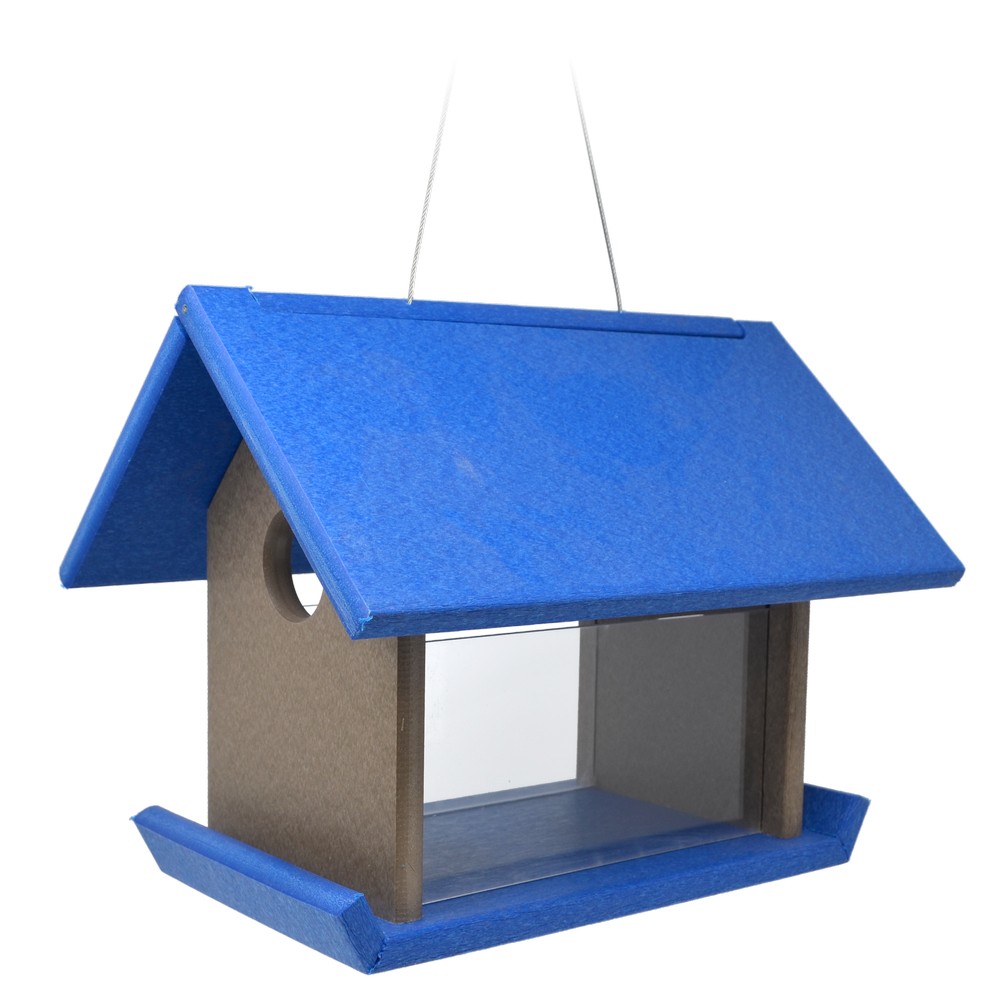 Recycled Plastic Mealworm Feeder Blue and Grey