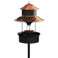 Modern Farmhouse Gaslight Solar Light Coppertop Seed Feeder
